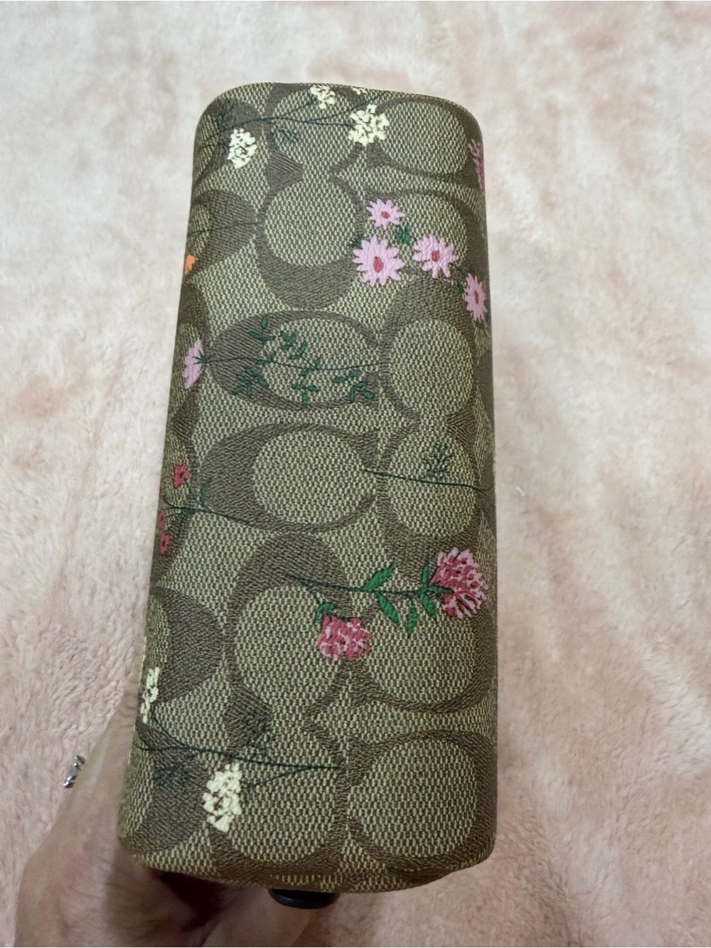 COACH Brown Signature Wildflower Boxy Floral Makeup Cosmetic Pouch - Picture 6 of 11